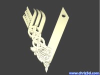 thumb image of ﻿Vikings logo 3D keychain
